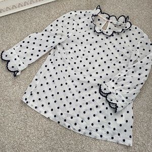 Polka Dot Scalloped Top